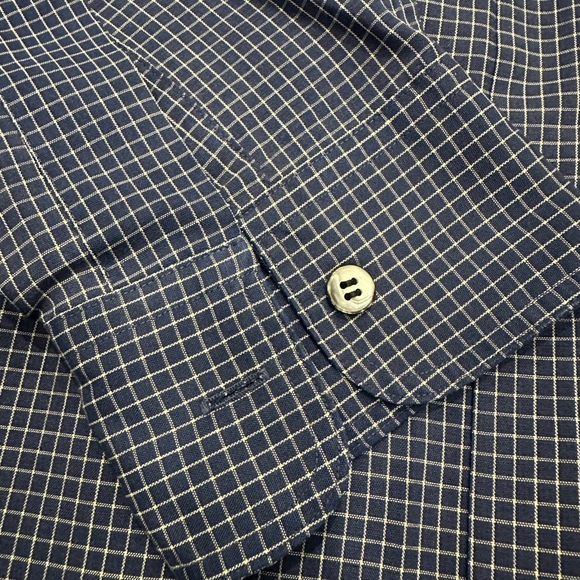 Men's Navy Checkered Shirt - Picture 9 of 11
